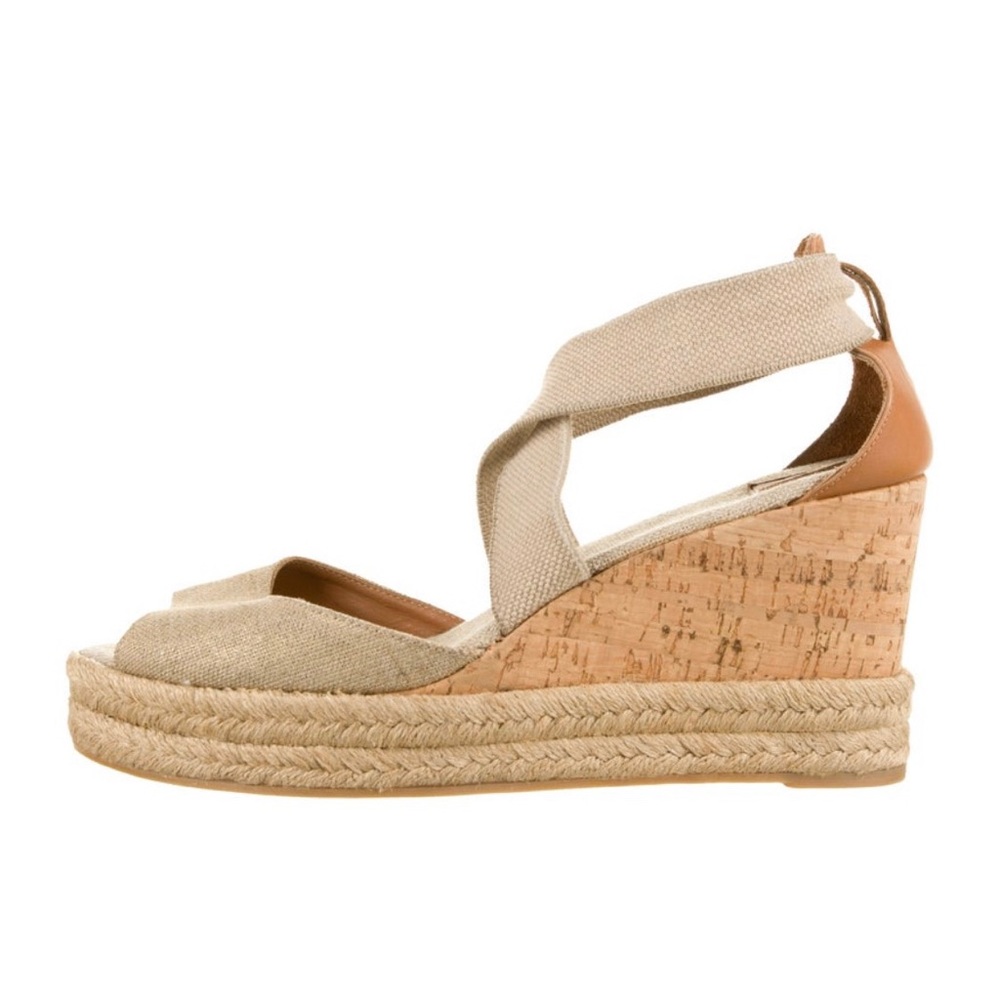 Tory Burch Canvas Platform Wedge Sandals